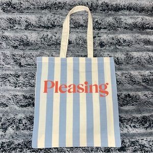 Pleasing Harry Styles LAST ONE 2023 Holiday Pop Up Canvas Tote Bag Blue Stripe